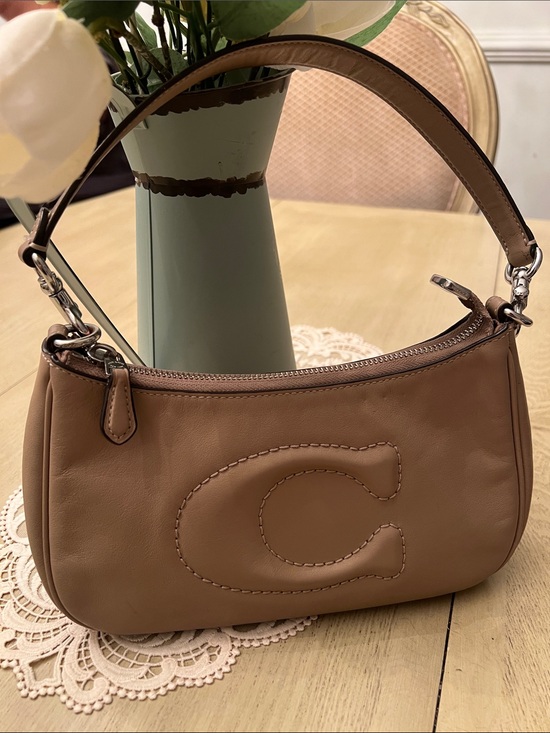 Coach Handbags - Coach Brown Leather Shoulder Bag with Embossed C